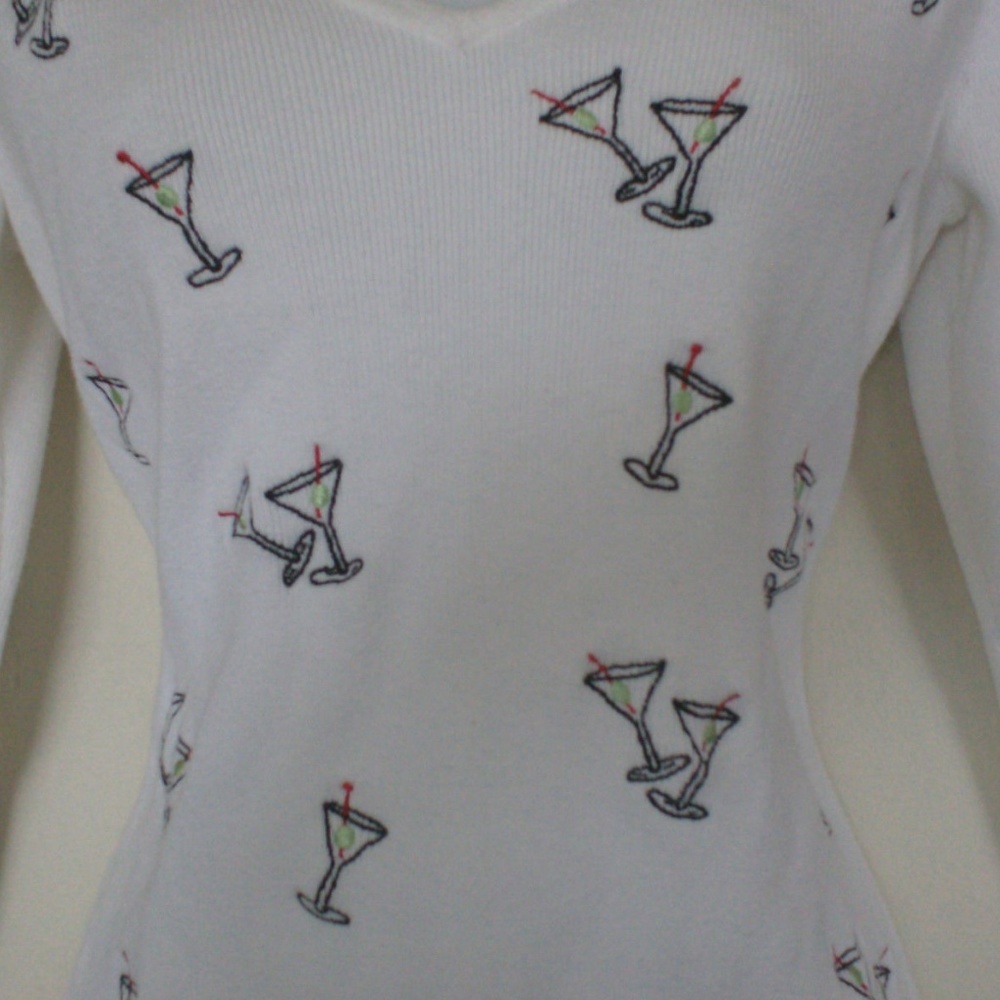Alexandra Bartlett Martini Glass Sweater Medium - Picture 2 of 4